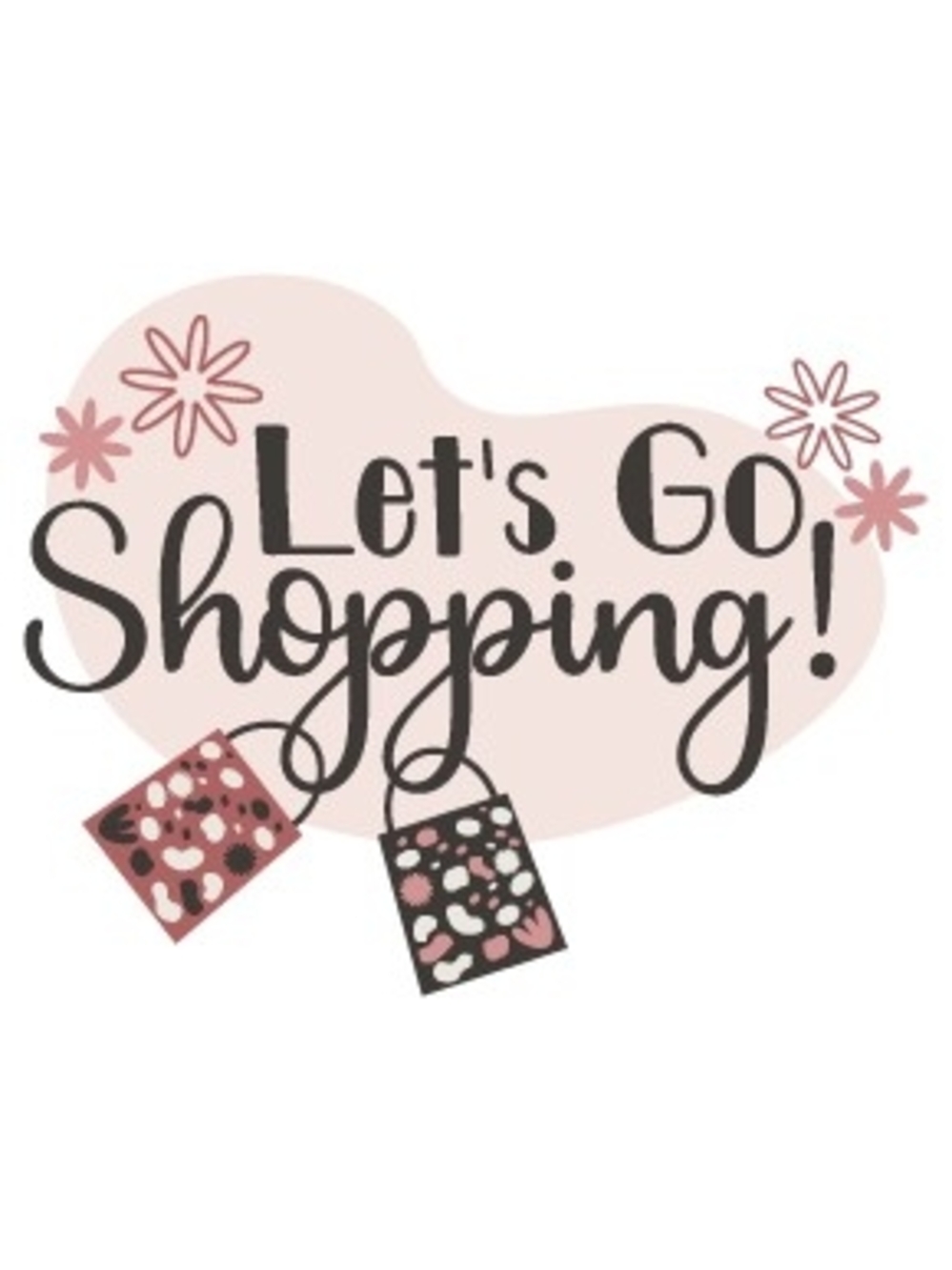 Pink 'Let's Go Shopping' Decorative Phone Case